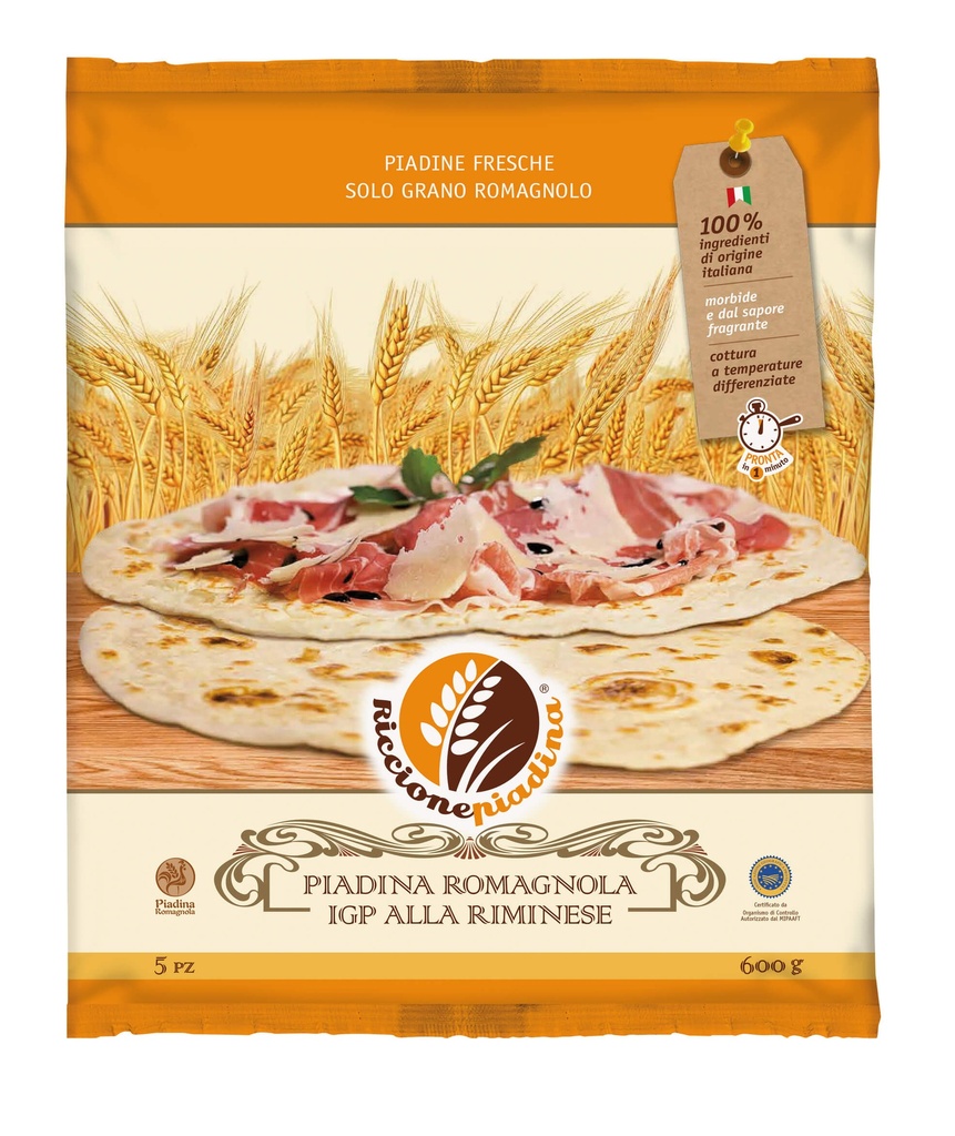[PR90] 5 X Riccione Piadina IGP alla Riminese 600g