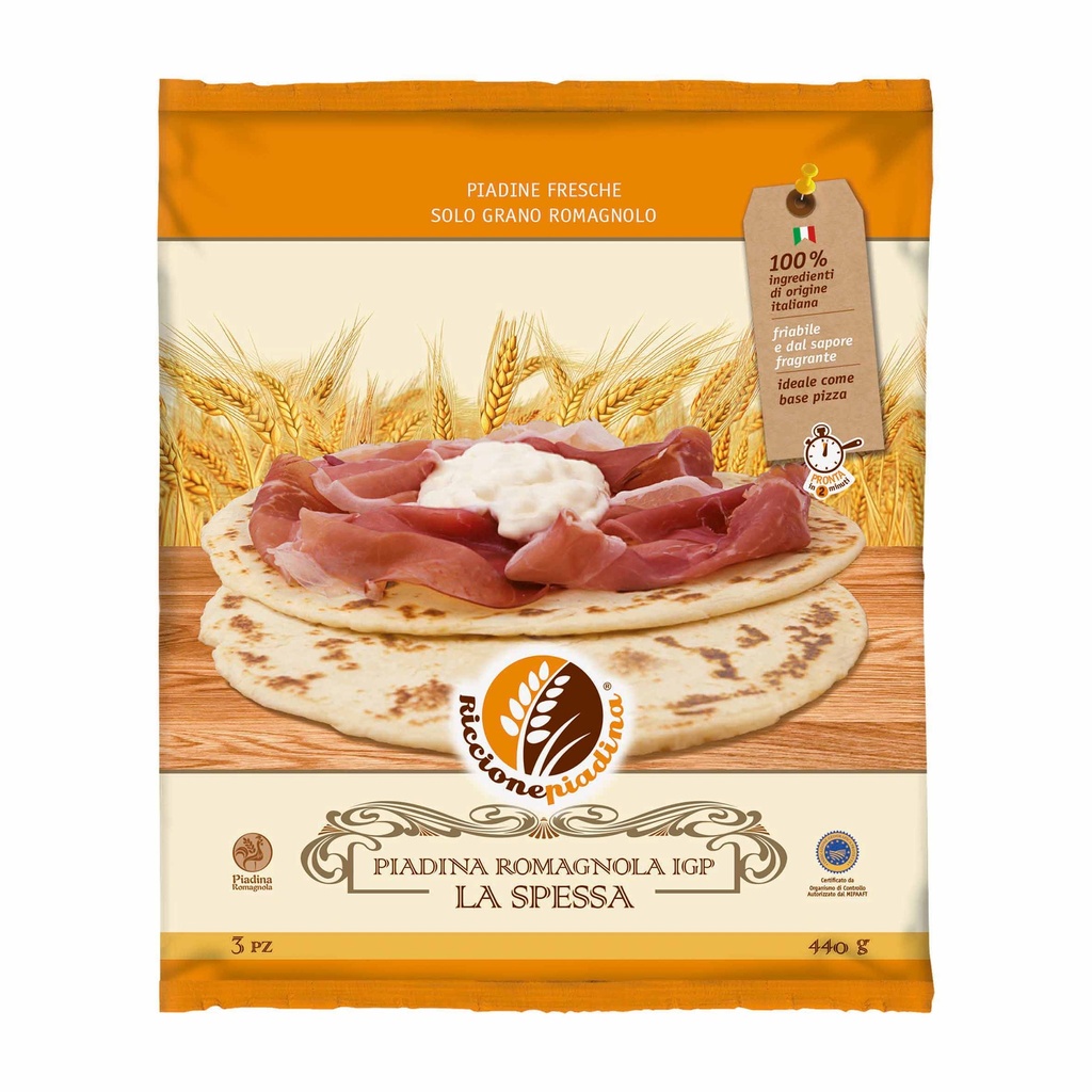 [PR33] 3 X Riccione Piadina La Spessa Piadina Romagnola IGP 440g