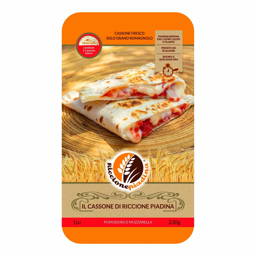 [PR710] Riccione Piadina Cassone Romagnolo rosso - pomodoro e mozzarella 230g